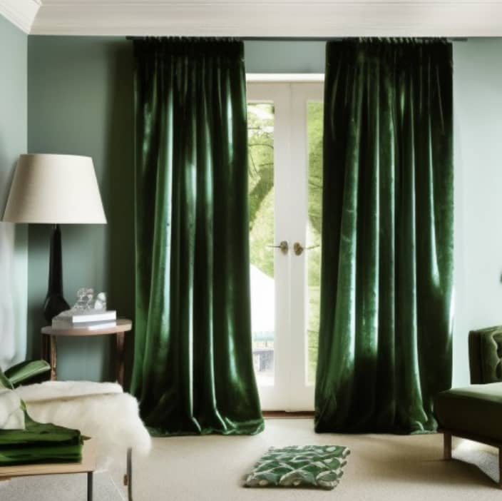 Velvet curtains make a bold statement that will turn any room into a lush, cozy den.