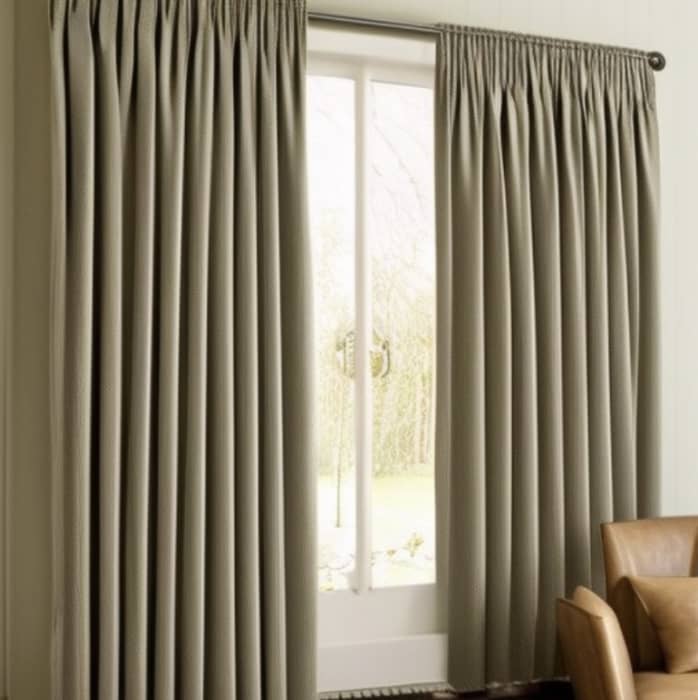 Pinch pleat curtains are more formal, with neatly pinched and spaced pleats, suitable for grand living rooms or dining areas.